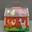 Melissa & Doug Take-Along Wooden Toy Barn, 11-Pc Portable Toddler Playset with Farm Animals & Pop-Up Roof, Preschool Learning Toys for Girls & Boys 2+