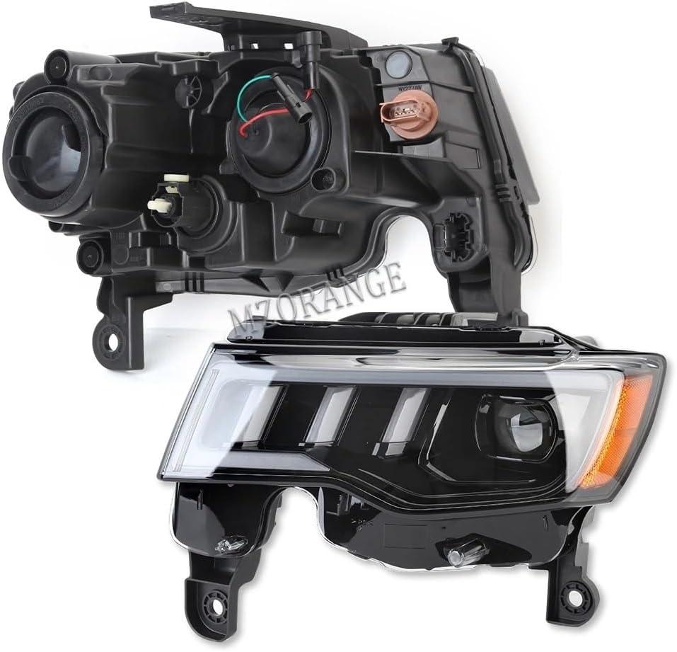 2xCar LED Headlights Compatible For Jeep Grand Cherokee 2017 2018 2019 Front Bumper Led Fog Lights DRL Low High Beam Lights Car Accessories