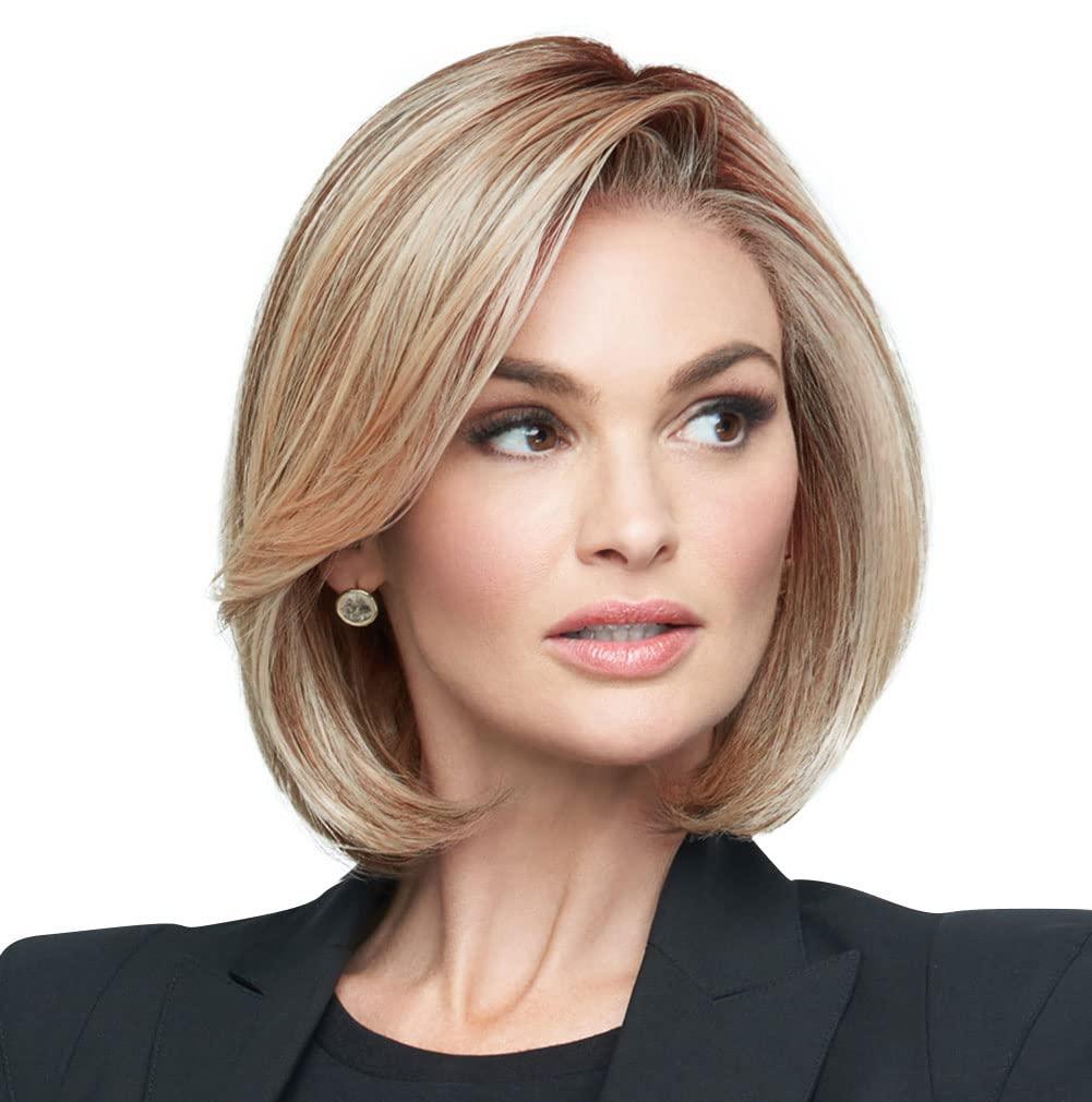 Raquel Welch Portrait Mode Soft Smooth Layered Chin Length Bob Wig by Hairuwear, Average Cap, RL19/23 Biscuit