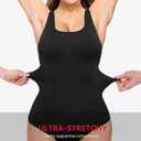 Nebility Womens' Waist Trainer Seamless Round Neck Tummy Control Shapewear Bodysuit (Black, XXXL)