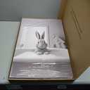 Funny Bathroom Animal Canvas Wall Art Set of 3, Black and White Raccoon Penguin Wall Decor Prints, Animals in the Bathtub Poster Picture for Bedroom Living Room Kids Room 16x24 Inch Framed