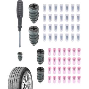 Tire Plug Kit,Car Accessories Tire Repair Rubber Nail Kit,Automotive Replacement Vacuum Tires Repair Tools,Suitable for Cars,Mountain Bikes, Electric Bikes,Motorcycles,Truck,Bus (60pcs) (EXP 02/04/26)