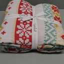 Greenland Home Fair Isle Winter Holiday Quilted Throw Blanket, 50 x 60 in, Snow
