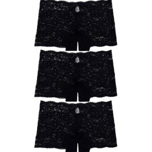 3 Pack of Women's Regular & Plus Size Lace Boyshort Panties XL