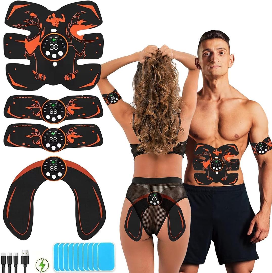 Fitness Belt, Abs Stimulator Full Body Ab/Arm/Hip Trainer Abs Trainer Electronic Toning Belts home workout equipment for Abdomen/Waist/Leg/Arm/Hip