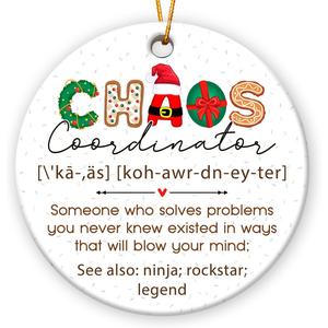 Chaos Coordinator Christmas Ornament 2025, Thank You Gifts for Coworkers, Funny Coworker Gift for Women, Ceramic Ornaments Appreciation Gifts for Boss, Employee, Teacher, Nurse, Mom
