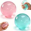 Coconut Oil Squishy, Slow Rising Stress Relief Squeeze, Soft Non-Sticky Sensory Fidget for Relaxation, Easy to Clean, Portable Gift for Adults (Blue+Pink)