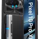 ATATOO for Google Pixel 10 Pro XL Case Wallet, Built-in Card Holder (3-5 Cards) [RFID Blocking] & Slide Camera Cover, Military Grade Protection, Rugged Phone Case for Pixel 10 Pro XL 6.8" 2025, Black