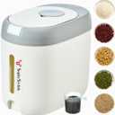 Kitchen Airtight Food Storage Container with Lid for Rice, Cereal, Flour, Sugar, Grains and Dog Food Storage - 22 lbs, Grey