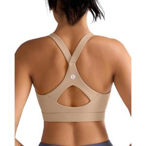 RUNNING GIRL High Support Sports Bras for Women, Molded Cup Running High Impact Sports Bra for Women Large Bust(3138_Nude_M)