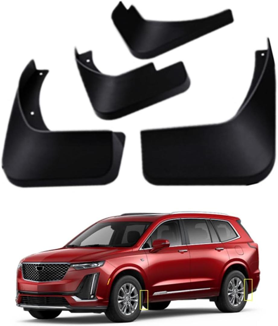Mud Flaps Kit for 2024 Cadillac XT6 2019-2023 Mud Splash Guard Front and Rear 4-PC Set by TOPGRIL