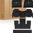 3W Floor Mats & Cargo Liner for Jeep Wagoneer 2022-2026/Grand Wagoneer 2026 7-Seat (NOT for 8-Seat/L/S),with 2nd Row Bench Seat All Weather TPE Full Set Automotive Mat Car Liners Accessories, Black