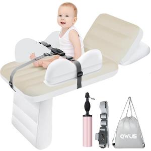 Inflatable Toddler Airplane Bed for Kids, Baby Air Plane Seat Extender, Blow Up Air Mattress for Child Plane Travel Sleep Bed with Safety Belt, Carry Bag, Pump