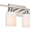 Wanluce 6-Light Bathroom Vanity Light Brushed Nickel Bathroom Lighting Fixtures Over Mirror with Opal White Glass Shade, Polished Nickel Finish Vanity Wall Sconces Fixtures for Bedroom Living Room