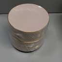 Nervure 100Pieces Pink and Gold Plastic Plates - 7.5inch Disposable Pink Salad/Dessert Plates - Heavy Duty Plastic Plate Ideal for Wedding & Party & Mother's Day