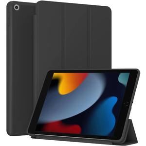 Case for iPad 9th Generation 2021 & iPad 8th Generation 2020 & iPad 7th Generation 2019 10.2 inch - Slim Lightweight Durable Trifold Stand Cover, Supports Auto Wake/Sleep, Black