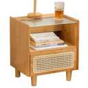 Bedroom Living Room Simple Bedside Table Corner Bedside Storage Small Side Cabinet Space Saving Locker Practical Mini Organizer Cabinet (Color : Wood Color, Size : 35 * 43.5 * 49.5cm)