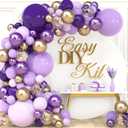 ALL-IN-1 Purple and Gold Balloon Arch & Garland Kit  Small and Large Purple Gold Balloons with Confetti  Lavender, Dark Purples, Pastel Purples Lilac Party Decorations for Birthday and Graduation