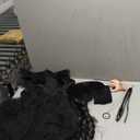 DIYLN Girls Black Dress for Halloween Costume Kids Family Party with Wig Necklace Socks Accessories Size 140