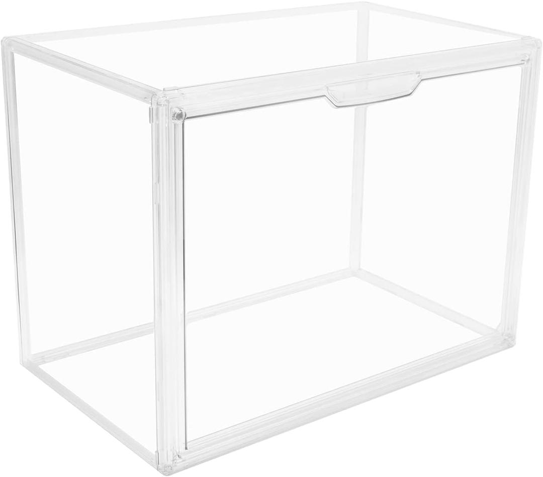 Clear Stackable Plastic Storage Bins with Lid, Dustproof Acrylic Display Case for Collectibles, Large Figures Showcase, Shoe Storage Box, Closet Organizer for Book Cosmetic Purse