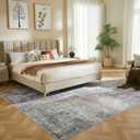 5x7 Area Rugs, Modern Abstract Rug with Anti Slip Backing, Stain Resistant Washable Rugs for Living Room, Non-Shedding Machine Washable Area Rug, Yellow/Grey, 5'x7'