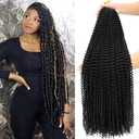 Dansama 7 Packs Passion Twist Hair Water Wave Braiding Hair for Butterfly Style Crochet Braids Bohemian Hair Extensions (30inch (Pack of 7), 1B)