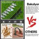 Bakulyor 100 Pack Metal Landscape Stakes, 8 Inch Artificial Grass Nails, 6 Gauge Large Landscaping Staples, Green Edging Anchor Stake for Garden Ground Lawn Paver Timber Border Weed Barrier Spikes 8"