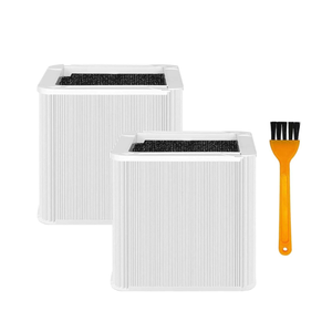HIHEPA 200+Filter Replacement Compatible with Blueair Blue Pure 211 Plus Air Purifier,Foldable Particle&Activated Carbon Filter Replacement-2 Pack Hepa Filter+1 Pack Cleaning Brush