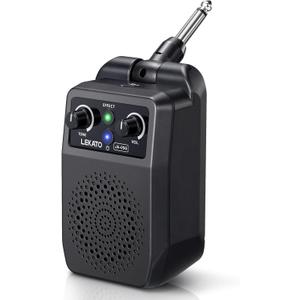 LEKATO Mini Electric Guitar Amp 5W, Portable Guitar Amp Bluetooth with Built-in 4 Effects, Clean Distortion Overdrive Reverb, Rechargeable Small Amplifier for Practice, Black (JA-05G)