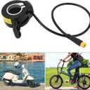 Thumb Throttle Ebike, Electric Bike Thumb Throttle with Male Connector, Waterproof Speed Control Finger Throttle Accelerator for Electric Scooters