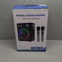 Karaoke Machine, Portable Bluetooth Karaoke Speaker with 2 Wireless Microphones, PA System for Adults Kids with LED Lights & Echo Adjustment, Supports TWS/TF/USB/AUX for Home Party (T03-2 MICS)