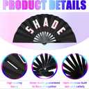 Amyhill 3 Pcs Large Bamboo Hand Fan Rave, Folding, Foldable, Iconic, Shade, Bye, Handheld Chinese Fan for Women Men Festivals Parades Burlesque Party Performance Dance, 26 Inch(Vivid)