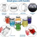 6 Pcs 4 oz Mini Mason Jar Mugs Mason Jar Mugs with Handles and Lids Small Drinking Glass and DIY Favor Decor Wedding Bridal Shower Party Supplies for Drinks, Gifts, Candles and Crafts