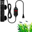 Aquarium Heater 25W, Submersible Fish Tank Heater with LED Digital Display, Auto Power-Off When Leaving Water & High Temp Protection, for Fresh and Salt Water Tanks 3-5 Gal