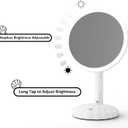 Portable Travel Vanity Mirror with Lights,Interchangeable Mirror Design,1/15X Magnifying Mirror,Stepless Adjustable Lighted Makeup Mirror,3 Color Modes,Desk or Travel Use