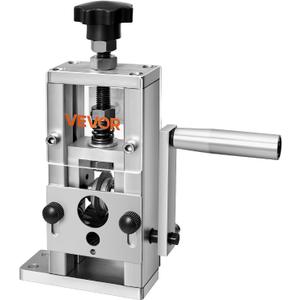 VEVOR Manual Wire Stripping Machine, 0.06-1 in, Copper Stripper with Hand Crank or Drill Powered, 64Mn Quenched Blades, 45# Steel Rollers, Aluminum Alloy Frame Wire Peeler, for Scrap Copper Recycling