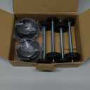 4 Pack Baby Extender Extension-M8(8mm) VMAISI Child Safety Pressure Mounted Baby Gate Threaded Spindle Rods Replacement Parts Bundle with Wall Protector for Stairs Cup Guard (Black, 8MM)