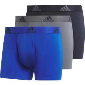 adidas mens Performance Stretch Cotton Trunk Underwear (3-pack) Designed for Active Comfort and All Day Wear. (Large, Team Royal Blue/Onix Grey/Legend Ink Blue)