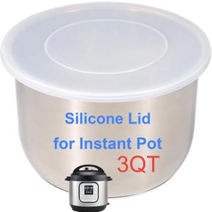 Silicone Lid for Instant Pot 3 QT, 8.1IN Reusable Pot Cover for Instant Pot 3 Quart, Lid 3 qt for Instantpot, Reusable Silicone Lid for Bowl & Food Cover, Accessories for Instapot, Transparent White