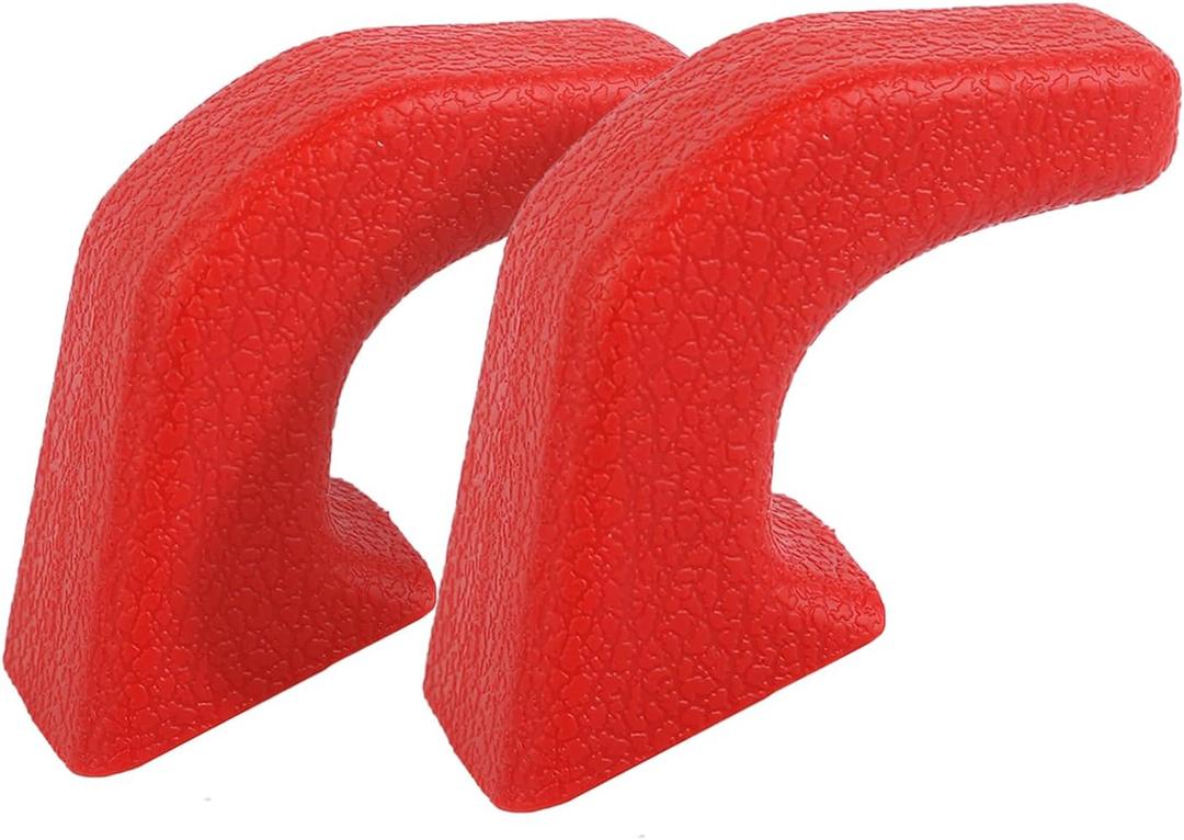 JWWY Bumper Tow Hook Covers Tow Trailer Hitch Receiver Cover Towing Hitch Rubber Sleeve Protector Cover Trim Fit for 2007-2025+Jeep Wrangler JL Gladiator JT 4XE JK Exterior Accessories 2pcs Red