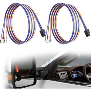 Tow Mirrors Wiring Harness Compatible with Chevrolet Chevy Silverado GMC Sierra 1500 2500 HD Sierra Truck 2014-2018 Cargo Running Turn Signals Light(2PCS)