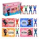 Gocozer Valentines Day Gifts for Kids, 28 Pack Ninja Sticky Stress Relief Tricky Toys with Valentines Greeting Cards for Classroom, Valentines Exchange Gifts ideas Preschool Valentine Gifts favors