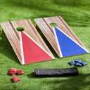 Corn Hole Games for Adults Kids Outdoor, Portable Cornhole Board Set 3 x 2 or 4 x 2 ft Regulation Corn Hole Boards Set with 1 Bag and 8 Bean Bags, Adults Outdoor Beach Travel Cornhole Game