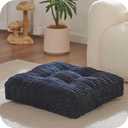 Floor Pillow Cushion for Adults, Meditation Cushion Pillow, Large Square Floor Sitting, for Tatami Living Room or Yoga, 22x22 Inch (4" Thick(Pack of 1), Black)