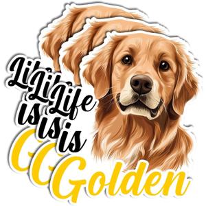 3PCS Golden Retriever Sticker Pack  Cute Cartoon Dog Vinyl Decals, Waterproof Sticker for Water Bottle, Phone, Luggage, Skateboard, Gifts for Dogs Owners & Kids