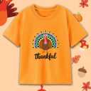 Funny Thanksgiving Shirts for Kids Girls Boys Turkey Pumpkin Toddler Graphic T-Shirt Clothes Tops Tee 2T-8Y (Orange)