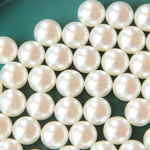 100PCS No Hole Pearls Vase Fillers, 16MM Ivory Pearls for Craft No Holes, Faux Plastic Makeup Round Pearls Beads for Table Scatter, Wedding, Bag, Birthday, Home Decoration