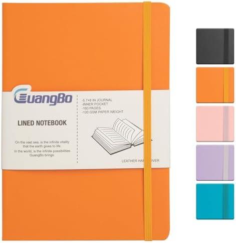 GUANGBO Lined Journal Notebook for Work with 160 Pages, 5.6" x 8" Hardcover Notebooks Journals Medium Size for Writing Women Men