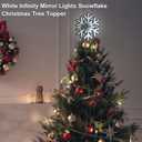 MEETYAMOR Christmas Tree Topper, 10 Inches 200 LEDs Lighted White Snowflake Star Tree Topper, 3D Infinity Mirror Snow White Lights Sparkling Treetop Christmas Decorations, Winter Xmas Decor Indoor