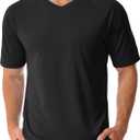 MAGCOMSEN Men's UPF 50+ Sun Protection Shirts V Neck Short Sleeve T-Shirt Quick Dry Swim UV Shirt Summer Workout Rash Guard, 2XL